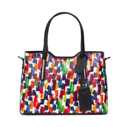 Geanta dama din piele Mariella cu model multicolor - Img 4