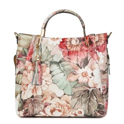 Geanta dama din piele naturala Fabiana cu model floral FF1 - Img 4