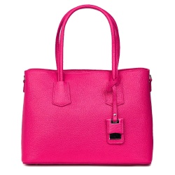 Geanta dama din piele naturala Valentina fucsia - Img 4