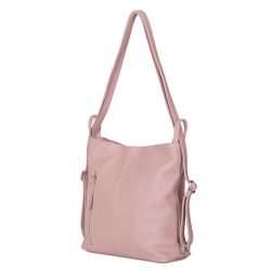 Geanta rucsac 2-in-1 din piele naturala Alesandra roz - Img 1