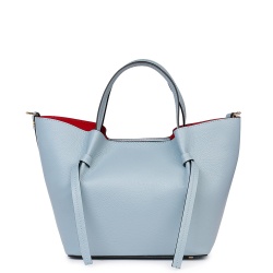 Geanta shopper din piele naturala Veronica bleu - Img 4