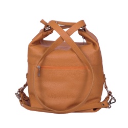 Geanta tip rucsac din piele Monty coniac - Img 2
