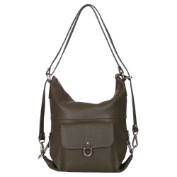 Geanta tip rucsac din piele Monty kaki - Img 4
