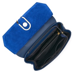 Poseta din piele naturala Ruby bleumarin - Img 3
