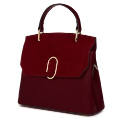 Poseta din piele naturala Ruby grena - Img 1