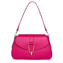 Poseta din piele naturala Valeria fucsia - Img 2