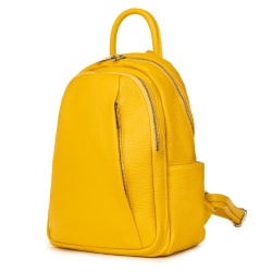 Rucsac din piele naturala Thomas galben - Img 1