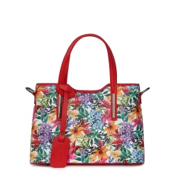 Geanta dama din piele cu model floral Mariella FF5 - Img 4