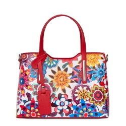 Geanta dama din piele cu model floral Mariella FF7 - Img 4