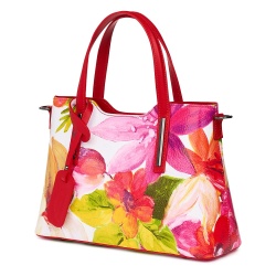Geanta dama din piele cu model floral Mariella FF9 - Img 1