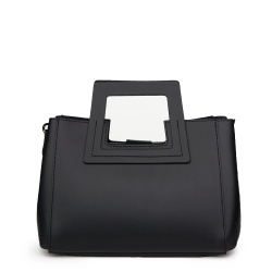 Geanta dama din piele naturala Armina neagra - Img 2