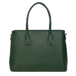 Geanta dama din piele naturala Valentina verde inchis - Img 2