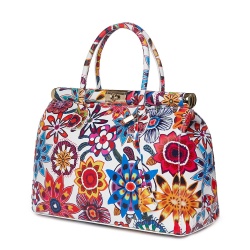 Geanta din piele cu flori Gioia model FF5 - Img 1