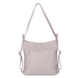 Geanta rucsac 2-in-1 din piele naturala Alesandra gri deschis - Img 2