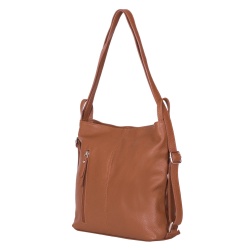 Geanta rucsac 2-in-1 din piele naturala Alesandra maro - Img 1