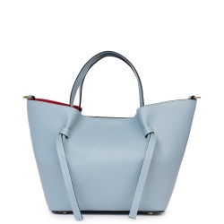 Geanta shopper din piele naturala Veronica bleu - Img 2