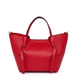 Geanta shopper din piele naturala Veronica rosie - Img 2