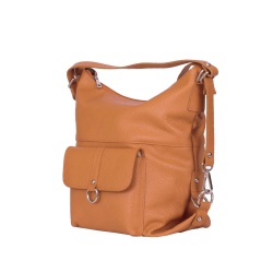 Geanta tip rucsac din piele Monty coniac - Img 1