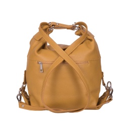 Geanta tip rucsac din piele Monty galbena - Img 2