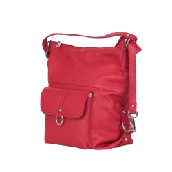 Geanta tip rucsac din piele Monty rosie - Img 1