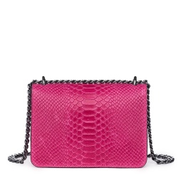 Poseta dama din piele naturala Diane fucsia - Img 2