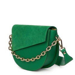 Poseta dama din piele naturala Donna verde - Img 1