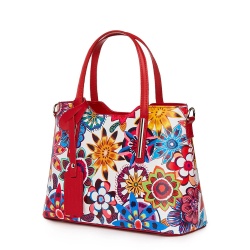 Geanta dama din piele cu model floral Mariella FF7 - Img 1