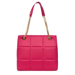 Geanta din piele matlasata Azaleea fucsia - Img 2