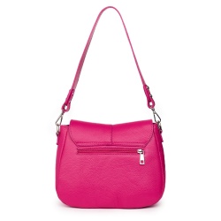 Geanta din piele naturala Roberta fucsia - Img 2