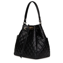 Geanta piele cu aspect matlasat Felice neagra - Img 1