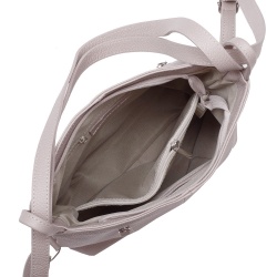 Geanta rucsac 2-in-1 din piele naturala Alesandra gri deschis - Img 3