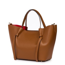 Geanta shopper din piele naturala Veronica coniac - Img 1