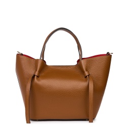 Geanta shopper din piele naturala Veronica coniac - Img 4