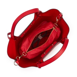 Geanta shopper din piele naturala Veronica rosie - Img 3