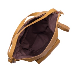 Geanta tip rucsac din piele Monty galbena - Img 3