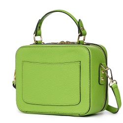 Poseta dama din piele naturala Caprice verde deschis - Img 1