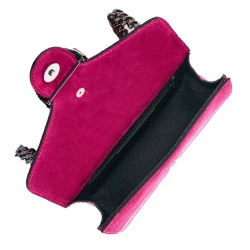 Poseta dama din piele naturala Diane fucsia - Img 3
