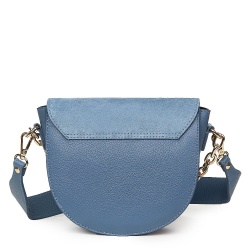 Poseta dama din piele naturala Donna bleu - Img 2