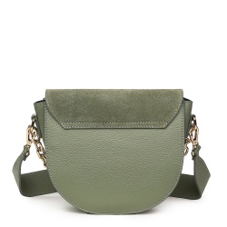 Poseta dama din piele naturala Donna verde fistic - Img 2