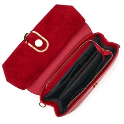 Poseta din piele naturala Ruby rosu inchis - Img 3