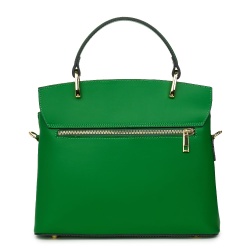 Poseta din piele naturala Ruby verde - Img 2