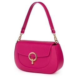 Geanta dama din piele naturala Rosalia fucsia - Img 1