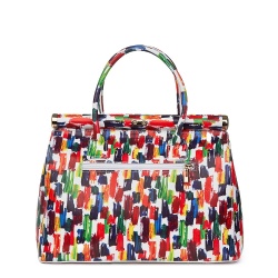 Geanta din piele cu flori Gioia model multicolor - Img 2