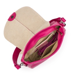 Geanta din piele naturala Roberta fucsia - Img 3