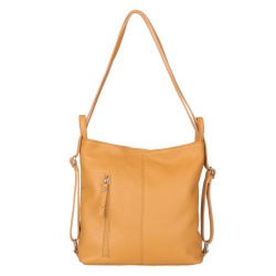 Geanta rucsac 2-in-1 din piele naturala Alesandra galbena - Img 4