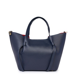 Geanta shopper din piele naturala Veronica bleumarin - Img 2