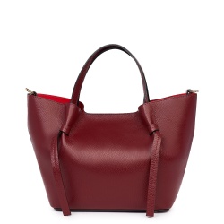 Geanta shopper din piele naturala Veronica grena - Img 4