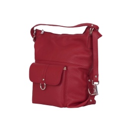 Geanta tip rucsac din piele Monty grena - Img 1