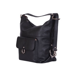 Geanta tip rucsac din piele Monty neagra - Img 1