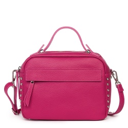 Poseta dama din piele naturala Cora fucsia - Img 4